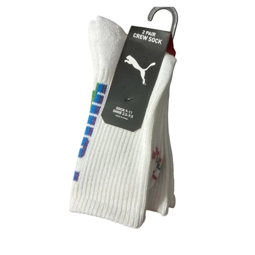 Puma 2 pk crew socks size 9-11